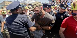 Nathan's Hot Dog Eating Contest Protestor Interruption